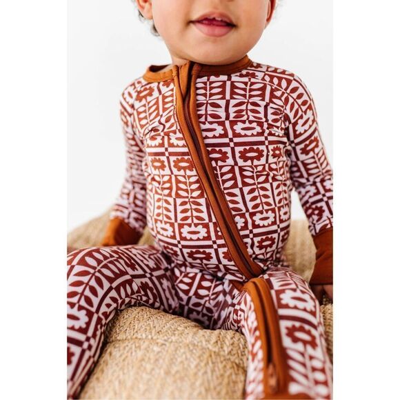 NWT Wild Woven Spiced Blooms Zip Romper- Modal like Bamboo - Picture 2 of 6